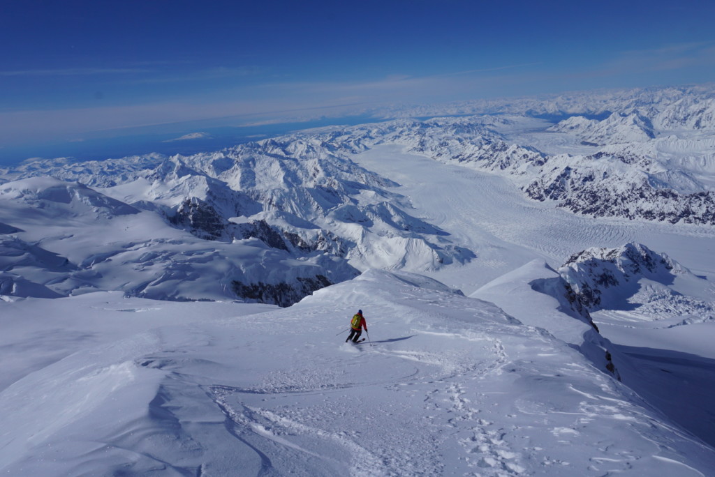 The first turns off the summit of Mount Hunter. Photo- Adam Fabrikant